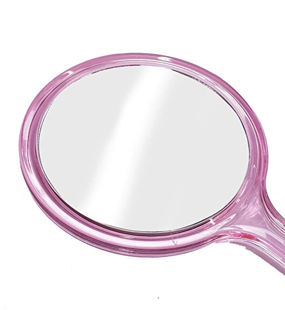 Victor Enterprises Victor Enterprises Two Way Plastic Handle 10 Inch Round Shape Mirror Pink  - Image 2