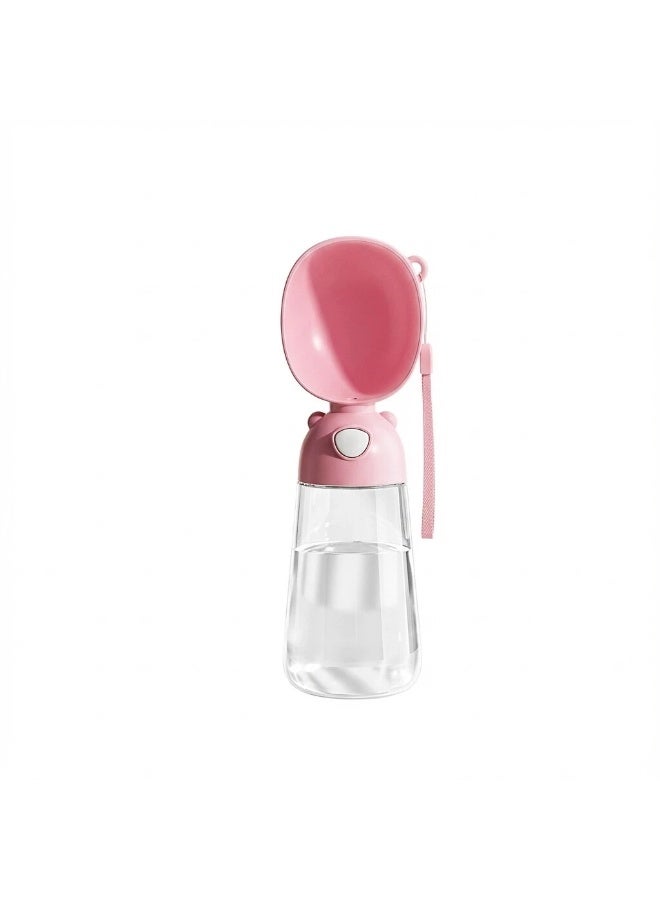 EPET Portable Dog Water Bottle, One-Key Leak-Proof Pet Travel Water Dispenser 28cm x 8.5cm / 550ml (Pink) - Image 1