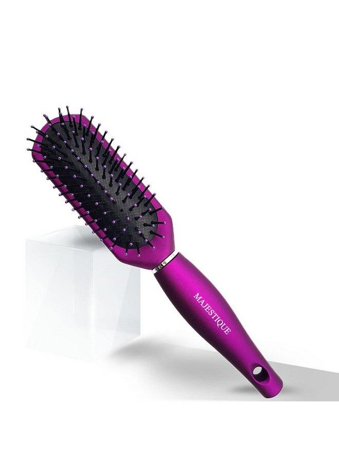 MAJESTIQUE - Styling Brush For Curly Hair 7 Row By Majestique Premium Purple Series Hair Brush For Separating Shaping & Defining Curls Blowdrying Hair Brush For Women Men Styling & Detangling Brush Purple/Hr106 - Image 1