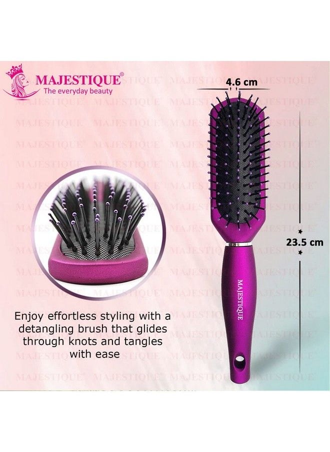 MAJESTIQUE - Styling Brush For Curly Hair 7 Row By Majestique Premium Purple Series Hair Brush For Separating Shaping & Defining Curls Blowdrying Hair Brush For Women Men Styling & Detangling Brush Purple/Hr106 - Image 1