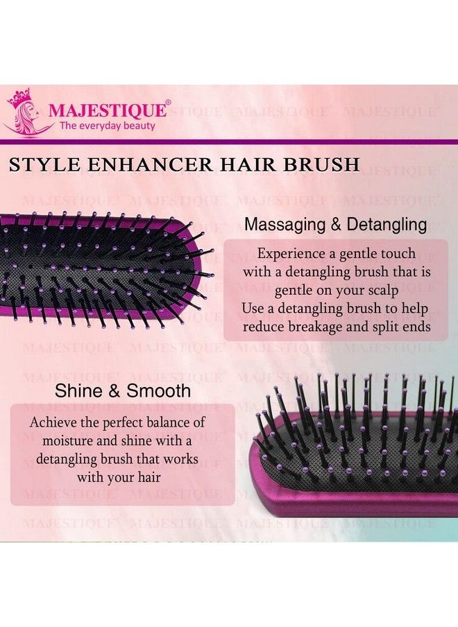 MAJESTIQUE - Styling Brush For Curly Hair 7 Row By Majestique Premium Purple Series Hair Brush For Separating Shaping & Defining Curls Blowdrying Hair Brush For Women Men Styling & Detangling Brush Purple/Hr106 - Image 1