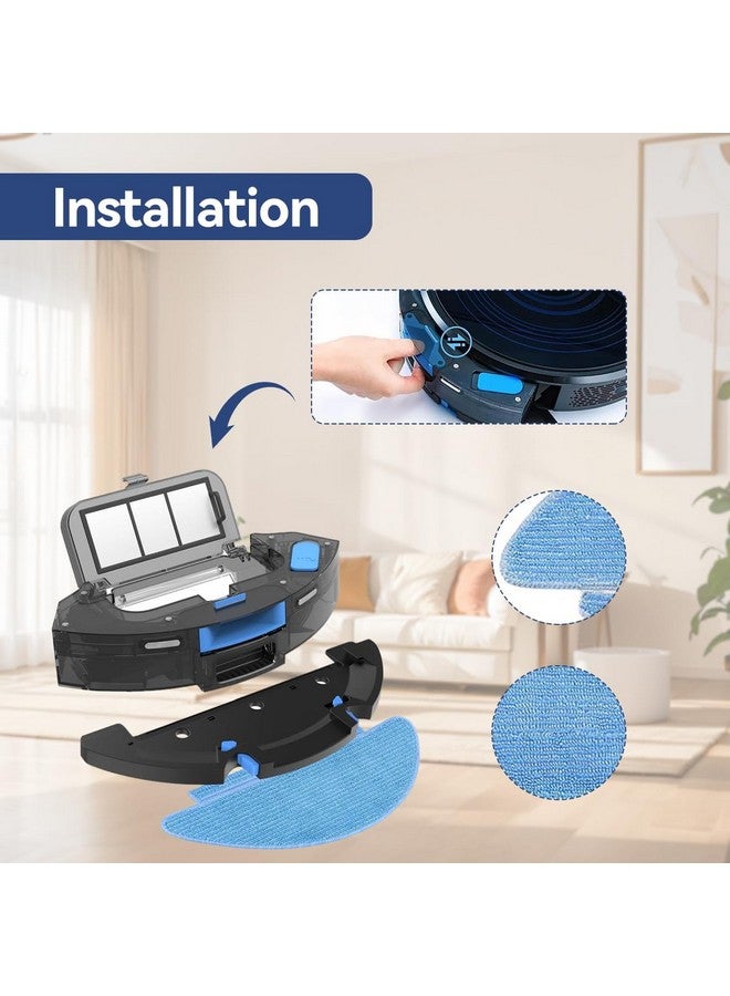 Verilux ملحقات مكنسة فيريلُكس® الكهربائية لمكنسة ILIFE T10S الروبوتية مع 1 فرشاة رئيسية، 4 فرش جانبية، 2 قطعة قماش ممسحة، 2 فلتر، 2 حقيبة لجمع الغبار - Image 2