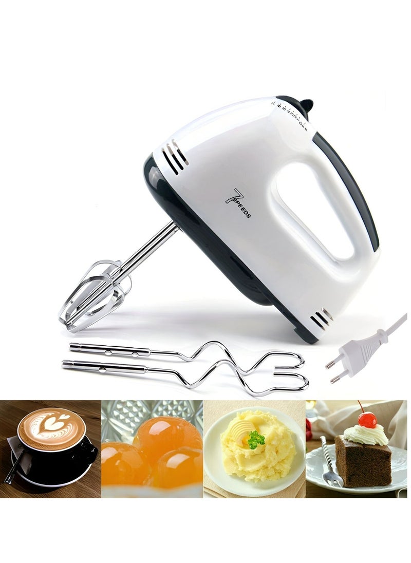 Speed Hand Mixer 2 beaters and 2 dough hooks Professional Electric Handheld Cake Mixer for Baking 7 Speed Function Beater Whisk Kneaders for Kitchen Baking Cooking  - Image 1