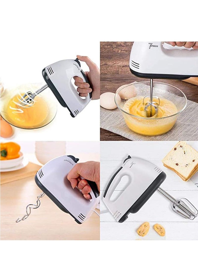 Speed - Hand Mixer 2 beaters and 2 dough hooks Professional Electric Handheld Cake Mixer for Baking 7 Speed Function Beater Whisk Kneaders for Kitchen Baking Cooking - Image 1