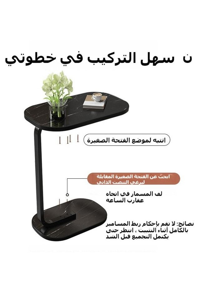 Beauenty Table Side Table End Table Leisure Table Living Room Furniture Modern Simple Design Bed Sofa Couch Coffee Dinner Table Snack Drink Tray  - Image 2