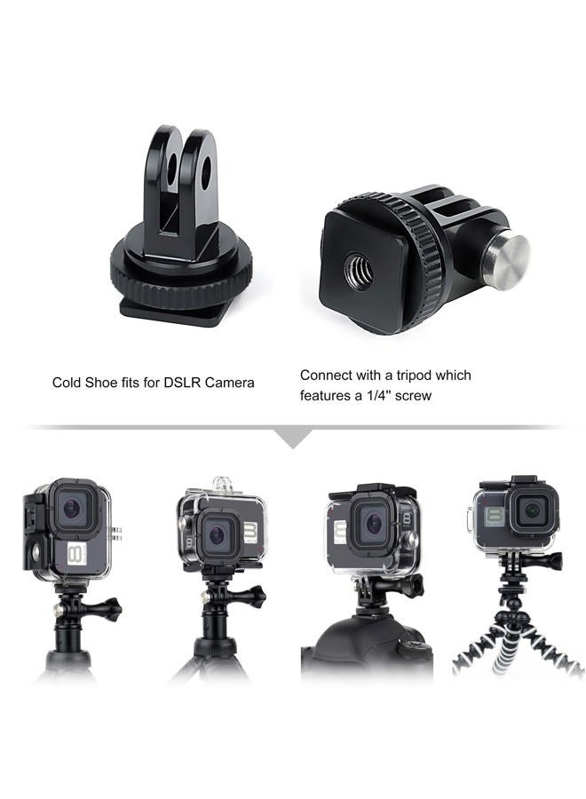 GEPULY 60M(196ft) Waterproof Housing Case for GoPro Hero 8 Black,Protective Underwater Diving Housing Shell with 2 Cold Shoe Adapters Bracket Accessories for GoPro Hero 8 Black Action Camera - Image 3