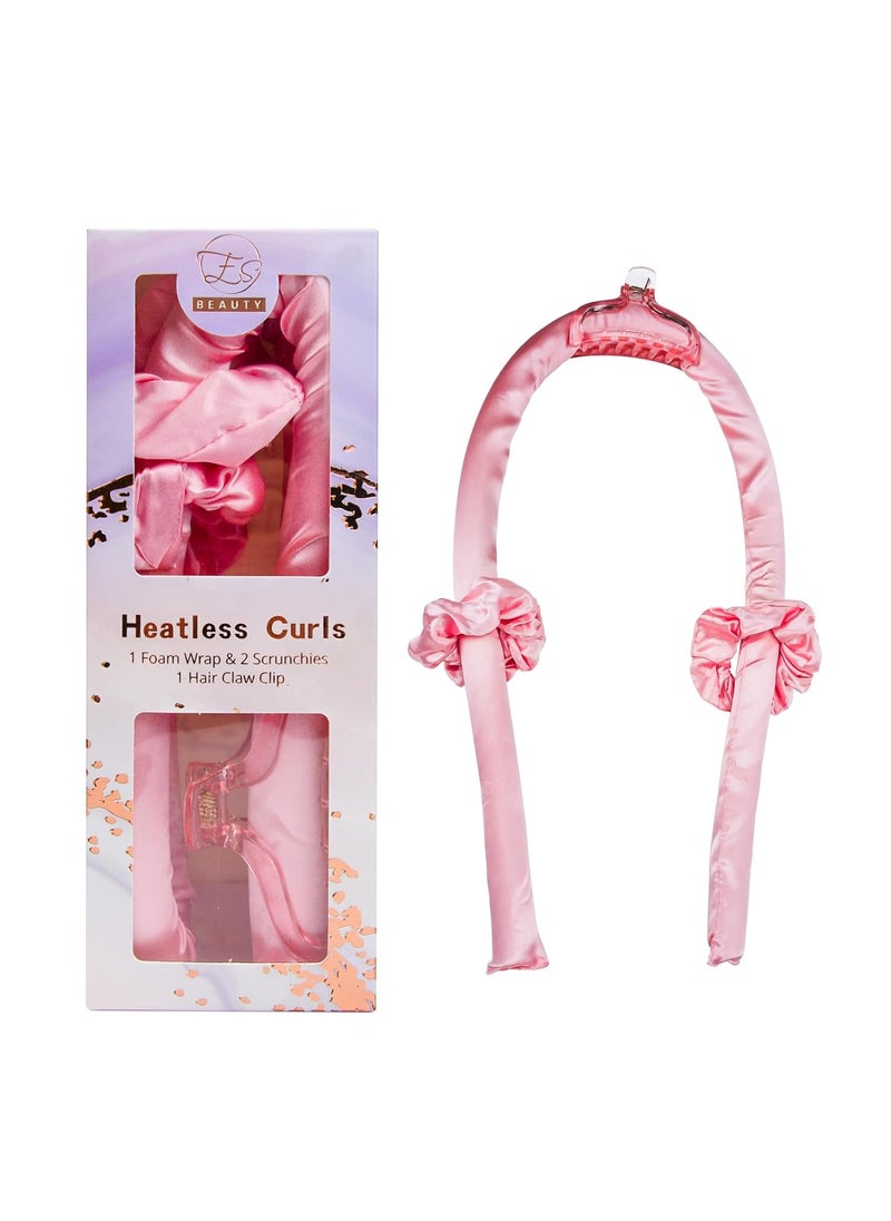 Generic - Satin Heatless Curling Set  with Gift Box Hair Rollers for Heatless Curlers Overnight Hair Culers to Sleep in DIY Curlers for Long Hair and Medium Hair Pink Medium - Image 1