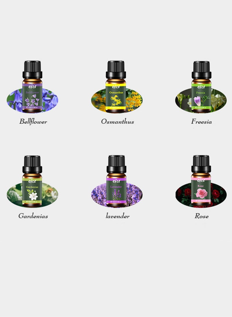 6x10ml Floral Essential Oil Set, Floral Fragrance Gift Set, Suitable For Diffuser, Humidifier, Diy Candle, Air Purifier（Blue Bell + Osmanthus + Freesia + Gardenia + Lavender + Rose） - Image 2