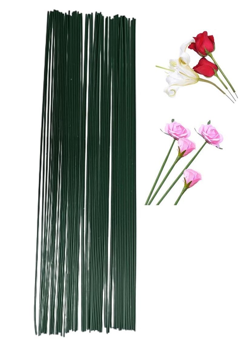 Just Flowers Just Flowers Floral Stem Wire Diameter 2MM Color Coated Flower Making Wire Accessory for DIY Bouquet Stem Wrapping and Crafts 15 Inch Green Pack of 50