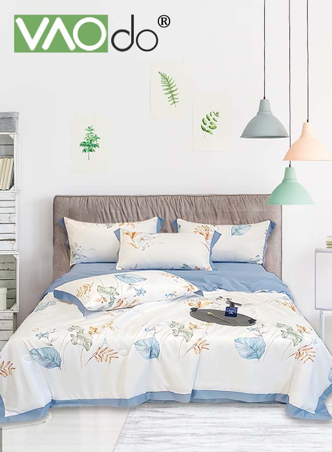 VAOdo 4PCS Silk Bedding Set Comforter Set King Size Duvet Cover Set Luxurious Skin-friendly Anti-wrinkle Non-pilling 1.8M Bed 200 * 230CM - Image 1