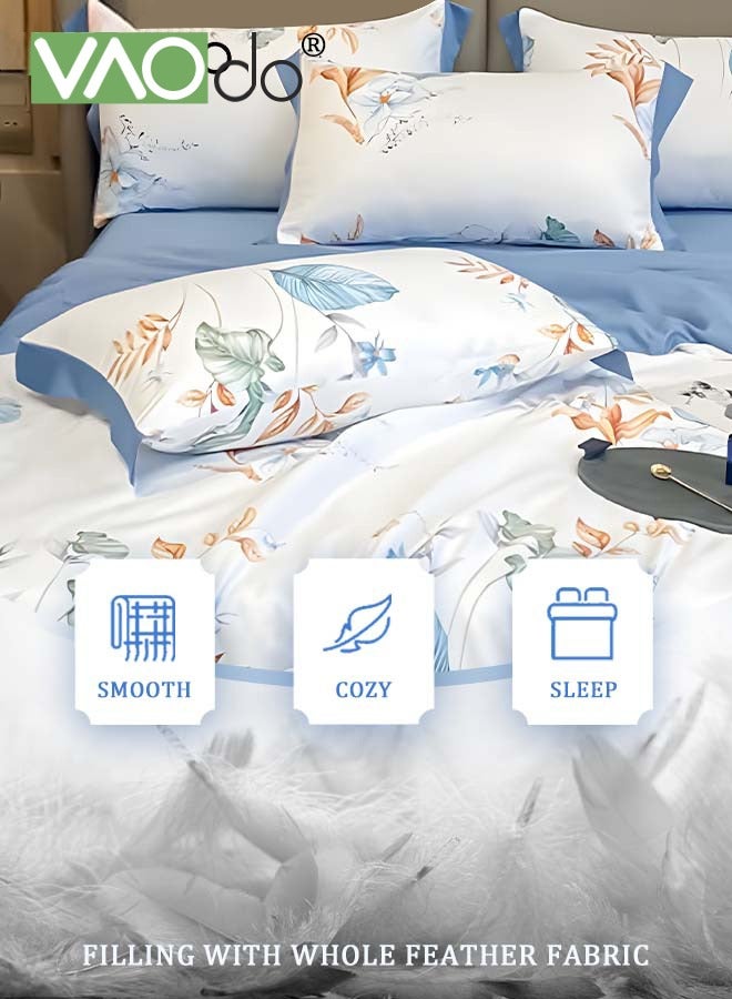VAOdo 4PCS Silk Bedding Set Comforter Set King Size Duvet Cover Set Luxurious Skin-friendly Anti-wrinkle Non-pilling 1.8M Bed 200 * 230CM - Image 5