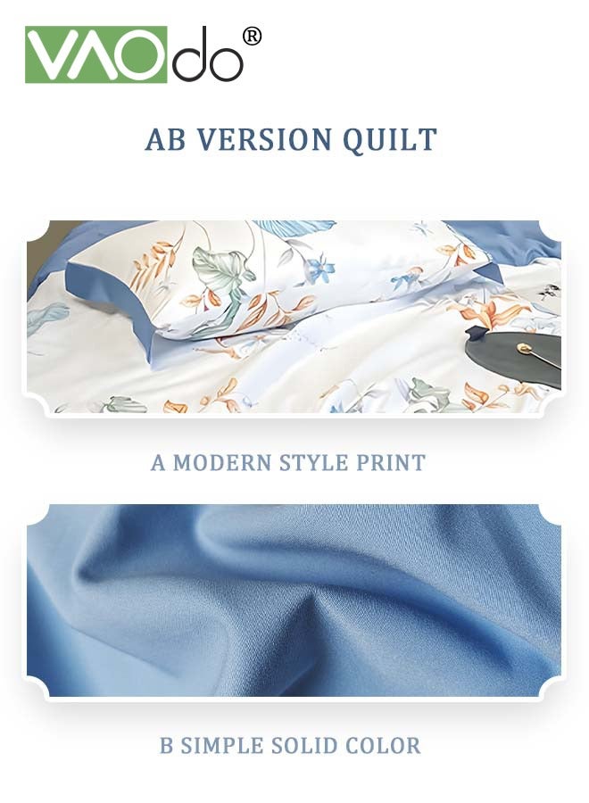 VAOdo 4PCS Silk Bedding Set Comforter Set King Size Duvet Cover Set Luxurious Skin-friendly Anti-wrinkle Non-pilling 1.8M Bed 200 * 230CM - Image 4