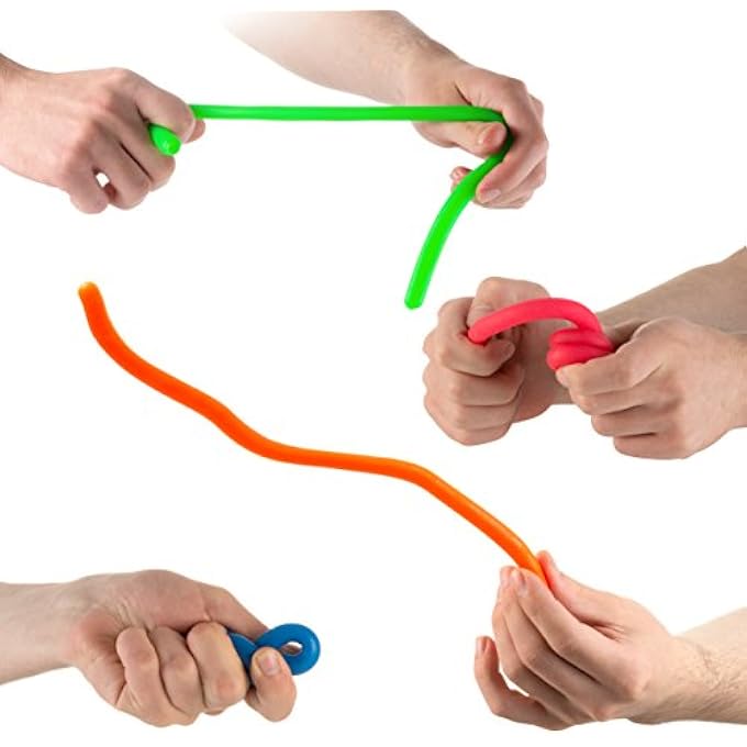 SyPen Stretchy String Fidget Sensory Toys Stretches From 10 Inches To 8 Feet Anxiety And Stress Relief For Kids With Special Needs Autism And Adhd 6 Pack - Image 2
