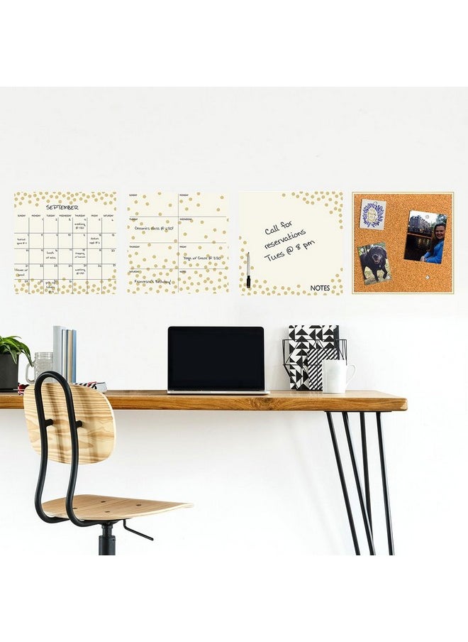 WALLPOPS - Wall Pops WPE1503 Gold Confetti Organization Kit, White & Off-White - Image 1