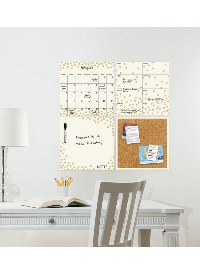 WALLPOPS - Wall Pops WPE1503 Gold Confetti Organization Kit, White & Off-White - Image 1