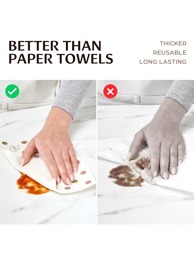 BELLE TERRE Swedish Dish Cloths, Each Reusable Cellulose Dishcloth Replaces 15 Rolls of Paper Towels and is More Absorbent than a Sponge For Washing Dishes, Kitchen, Set of Six - Image 3