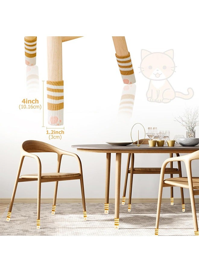 16Pcs Fabric Chair Socks Cat Paw Chair Leg Caps Protectors for Hardwood Floors Chair Leg Floor Protectors for Furniture Legs 4 Sets Chair Leg Covers to Protect Floors  - Image 3
