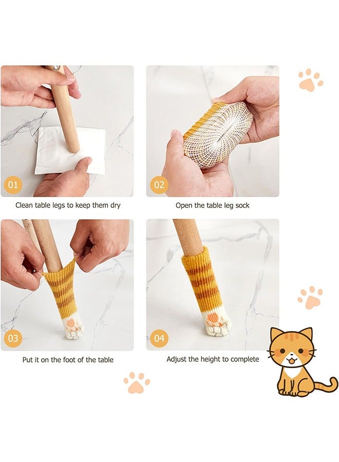 16Pcs Fabric Chair Socks Cat Paw Chair Leg Caps Protectors for Hardwood Floors Chair Leg Floor Protectors for Furniture Legs 4 Sets Chair Leg Covers to Protect Floors  - Image 4