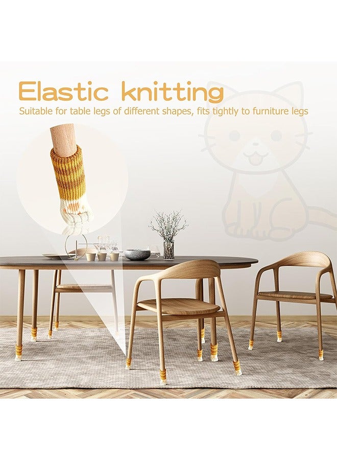 16Pcs Fabric Chair Socks Cat Paw Chair Leg Caps Protectors for Hardwood Floors Chair Leg Floor Protectors for Furniture Legs 4 Sets Chair Leg Covers to Protect Floors  - Image 2