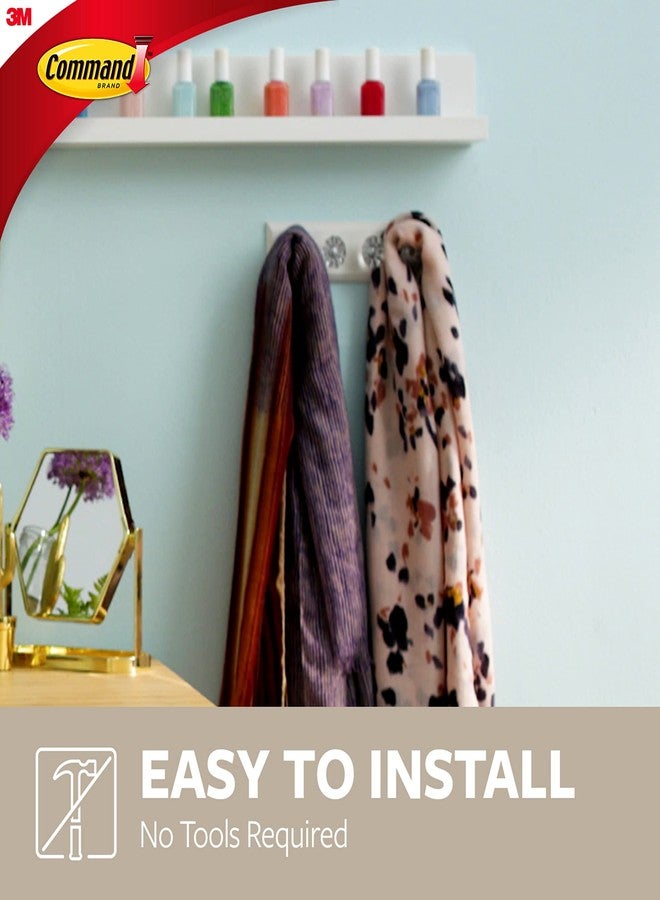 كوماند حامل مجوهرات وأوشحة بمقبض كريستالي من كوماند، يتحمل حتى 2 رطل، يتضمن منظمين للأوشحة مع 8 شرائط لاصقة من كوماند (عبوة من قطعتين، كل قطعة تحتوي على حامل واحد)، لتنظيم الإكسسوارات في غرفة النوم والخزانة دون إتلافها - Image 5
