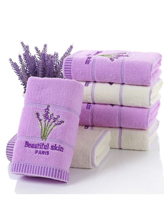 NIBEMINENT Pure Cotton Thicken Stripe Face Towel Purple 10 X 5cm - Image 3