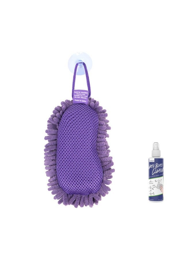 LOUKIN Shag Dry Erase Eraser (3.4 fl oz Whiteboard Cleaner Included), Microfiber Whiteboard Eraser, Washable Glass Board Eraser, for Classroom, Home and Office Use 1 Pack(Purple) - Image 1