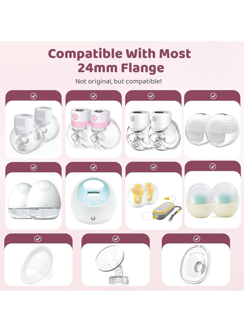 باربي الفيل قمع شفاط الحليب اقماع مضخة الحليب مقاس الحلمه  حشوة شفة لمضخة الثديقطع غيار شفاط الحليب ملحقات مضخة الثدي  ،صمام شفاط عبوة من 9 حشوات كهربائية لمضخة الثدي بمقاس 13/15/17/19/21 مم، متوافقة مع مضخة الثدي القابلة للارتداء Momcozy، صمام مضخة الثدي، حشوة شفة لمضخة الثدي من TSRETE/Spectra/Medela، دروع 24 مم، تتضمن غشاء سيليكون وصمام منقار البط، أجزاء مضخة الثدي - Image 2
