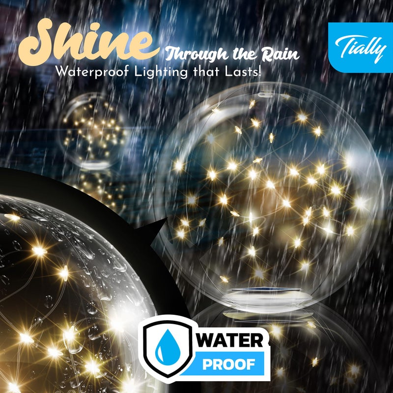 TIALLY Fairy Floating Pool Lights Solar Powered - 14" Inflatable Glow Balls for Pool, Solar Floating Lights for Pool, Floating Solar Pool Lights for Inground Pools, Pool Decorations Outdoor (4 Pack) - Image 5