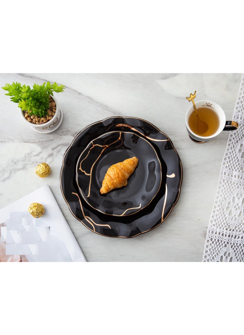 MARBLE Tea set with full gateau service, 30 pieces, black TS45830BG  - Image 2