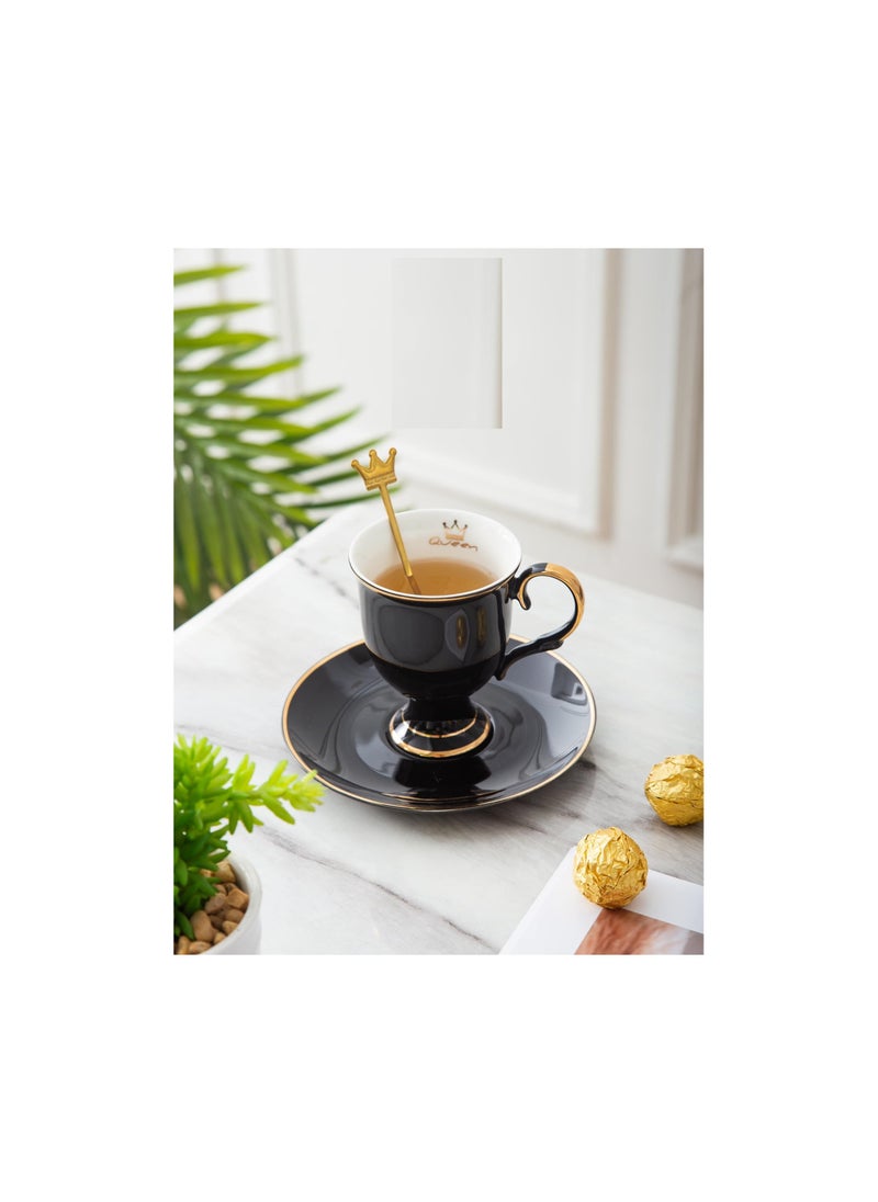MARBLE Tea set with full gateau service, 30 pieces, black TS45830BG  - Image 5