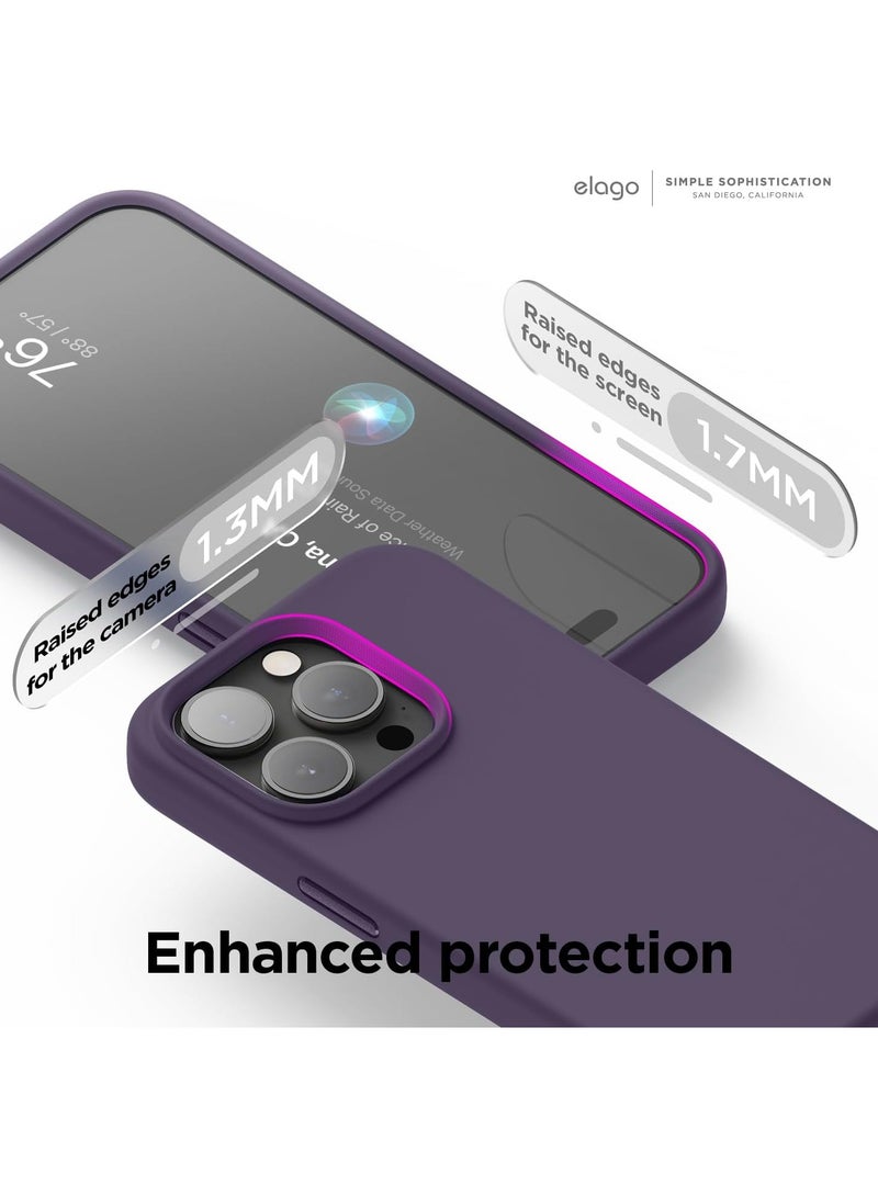 elago Magnetic Liquid Silicone for iPhone 15 PRO case cover compatible with MagSafe Shockproof - Deep Purple - Image 4
