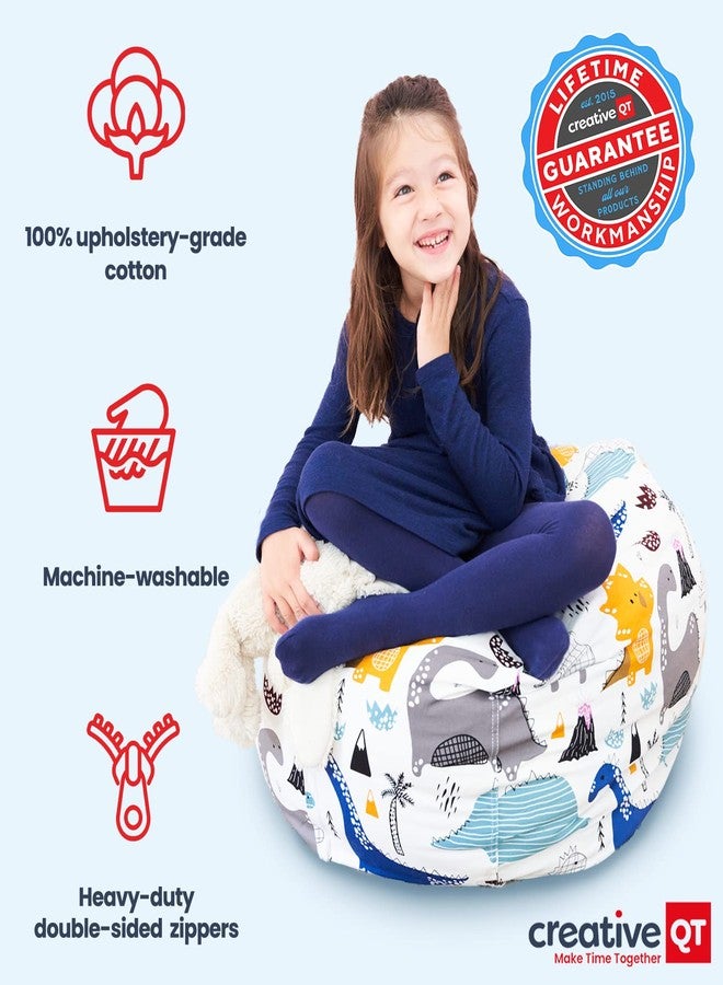 كريتف كيو تي غطاء تخزين كبير جدًا من Creative QT Stuff 'n Sit بحجم 38 بوصة لأكياس الفول المحشوة والألعاب، كرسي كيس فول عملاق للأطفال من سن 3 إلى 14 عامًا، منظم غرفة نوم، لون رمادي هندباء - Image 4