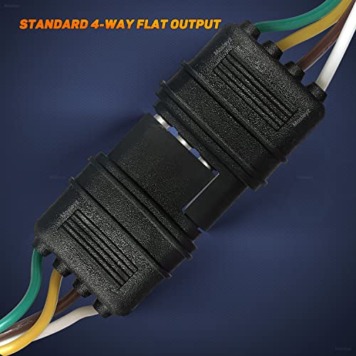 Mosleyz Trailer Wire Extension 4-Way 4 Pin Plug, 4 Wire 4-Flat Connector with Male & Female Plug 18 AWG 59 inch Hitch Light Trailer Wiring Harness Extender - Image 5