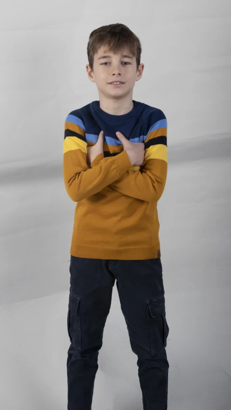 الكسندر جاردي Colour Block Cotton Kids Sweater (C23-7106)