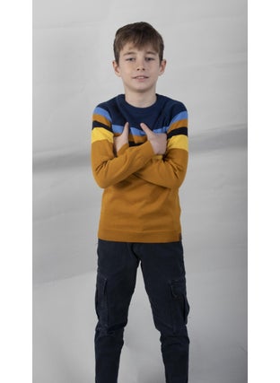 Alexander Gardi Colour Block Cotton Kids Sweater (C23-7106)  - Image 3