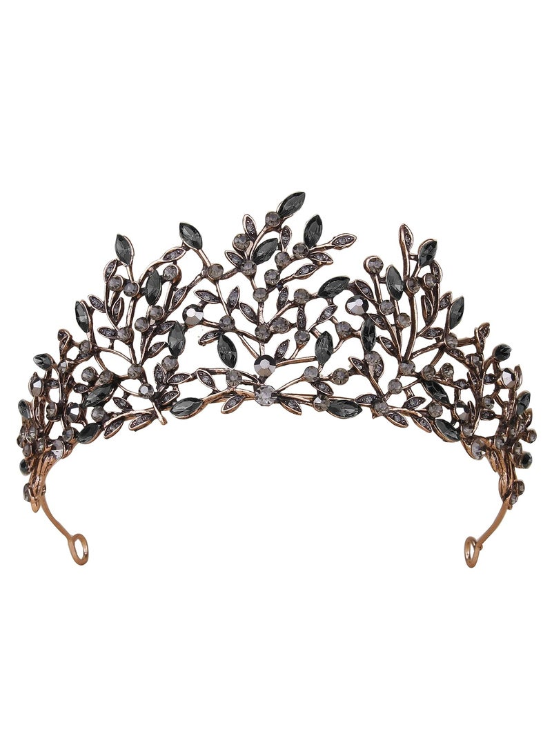 Vofler - Renaissance Costume Women Crown Vofler Black Fairy Mother Nature Woodland Elf Witch Gothic Tiara Headband Headpiece for Princess Queen Girl Birthday Pageant Wedding Prom Halloween Party Homecoming - Image 1