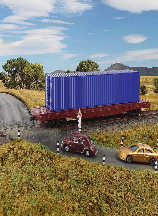 Evemodel C8741 2pcs HO Scale 1:87 52' Flat Car Flatbed Transporter 52ft Model Train Container Carriage Freight Car (Claret) - Image 2