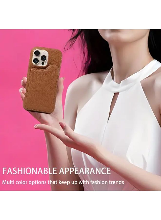 Brown Magnetic Snap On Phone Case With Card Slot For Samsung Galaxy S23 Ultra - Image 5