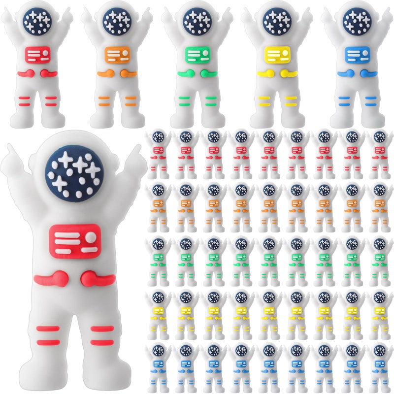 Sonwyoung 50 Pcs Mini Astronaut Figurines, Miniature Astronaut Toy Spaceman Figures for Kids Space Party Favor Easter Egg Stuffers Birthday PiÃ±ata Classroom Gift Prize Reward Goodie Bag (Multicolor) - Image 1