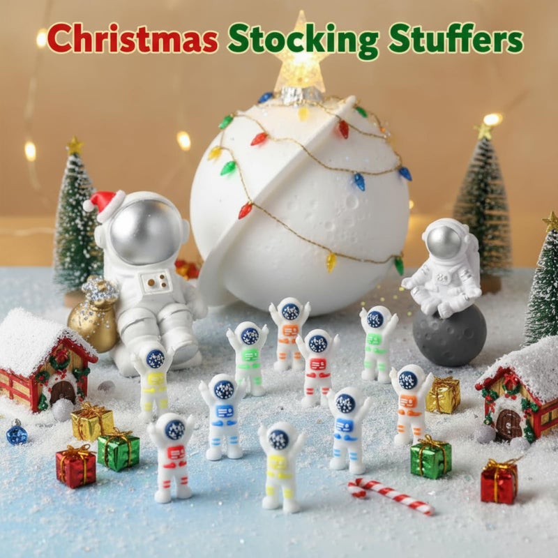 Sonwyoung 50 Pcs Mini Astronaut Figurines, Miniature Astronaut Toy Spaceman Figures for Kids Space Party Favor Easter Egg Stuffers Birthday PiÃ±ata Classroom Gift Prize Reward Goodie Bag (Multicolor) - Image 3