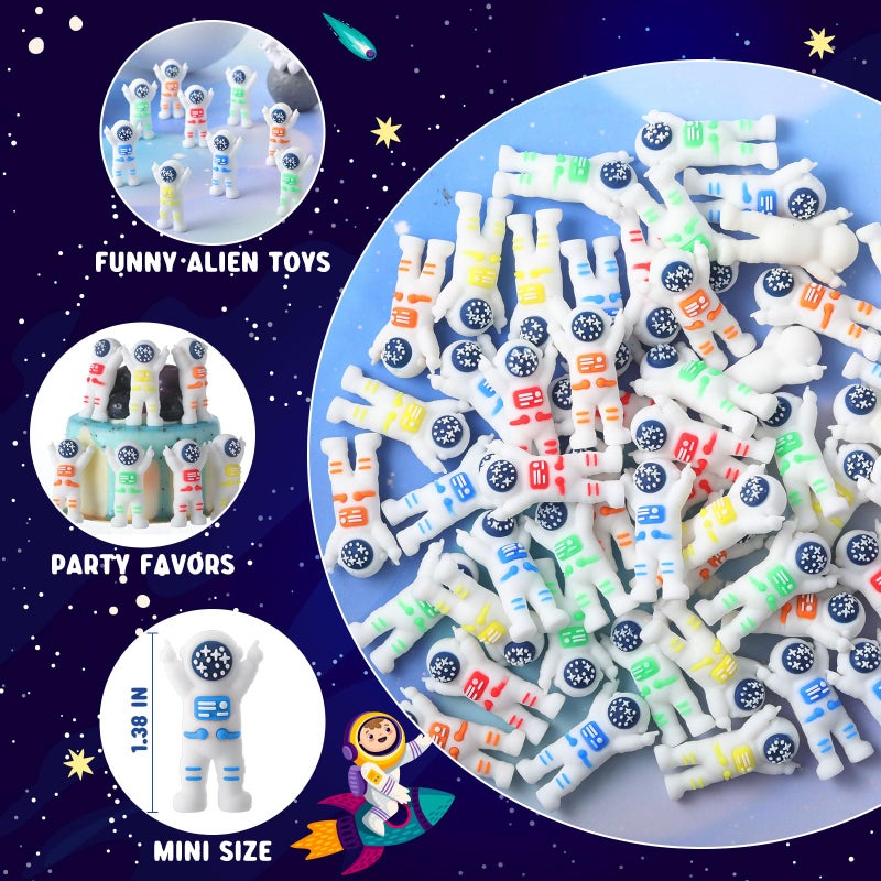 Sonwyoung 50 Pcs Mini Astronaut Figurines, Miniature Astronaut Toy Spaceman Figures for Kids Space Party Favor Easter Egg Stuffers Birthday PiÃ±ata Classroom Gift Prize Reward Goodie Bag (Multicolor) - Image 4