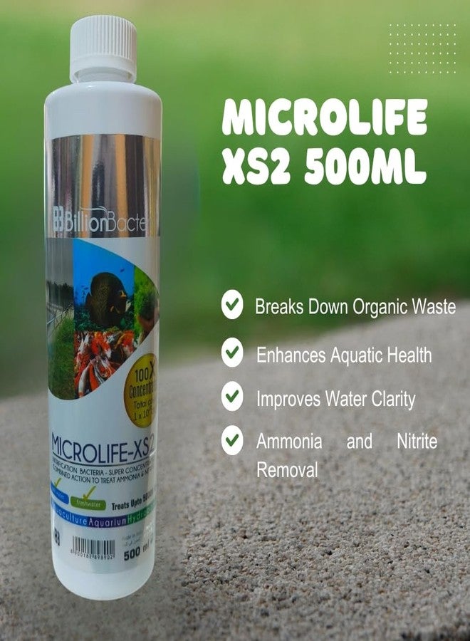 ARK AQUATICS MICROLIFE-XS2 Aquarium Bacteria Treatment, Super Concentrated 100X Formula, Freshwater, Liquid, 500ml - Image 3