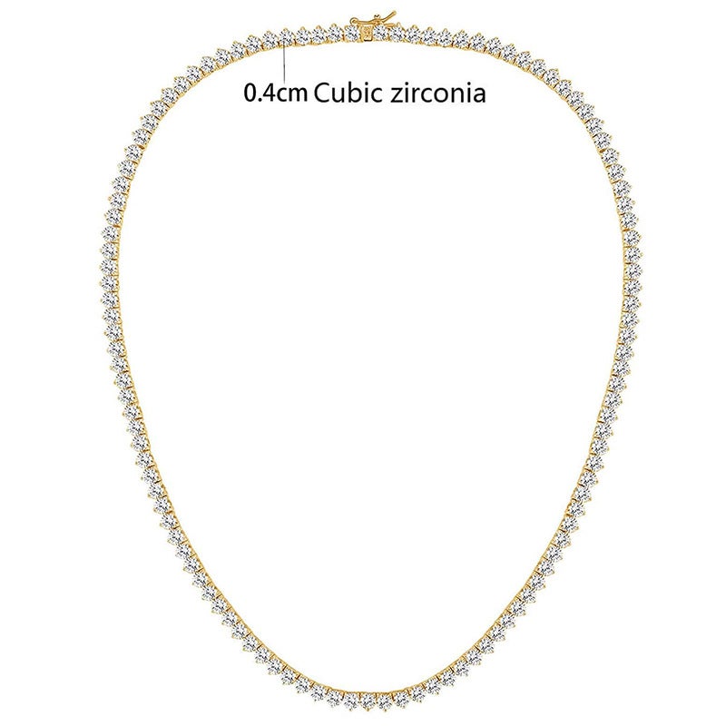Cross-border European and American tennis necklace three-claw single row 4mm zircon chain jewelry men and women hip hop jewelry niche design - Image 5