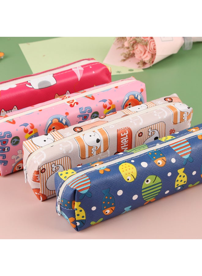 HELPS Korean Cartoon Cute Leather Pencil Bag Children's Small Gift Zipper Stationery Bag Student Creative Stationery Pencil Bag - Image 3