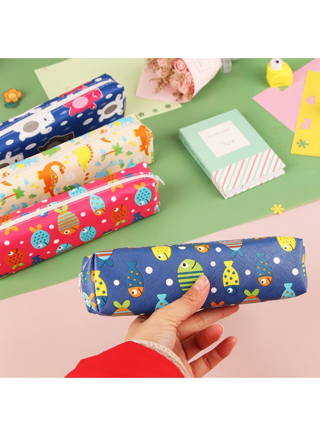 HELPS Korean Cartoon Cute Leather Pencil Bag Children's Small Gift Zipper Stationery Bag Student Creative Stationery Pencil Bag - Image 2