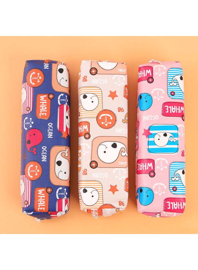 HELPS Korean Cartoon Cute Leather Pencil Bag Children's Small Gift Zipper Stationery Bag Student Creative Stationery Pencil Bag - Image 1