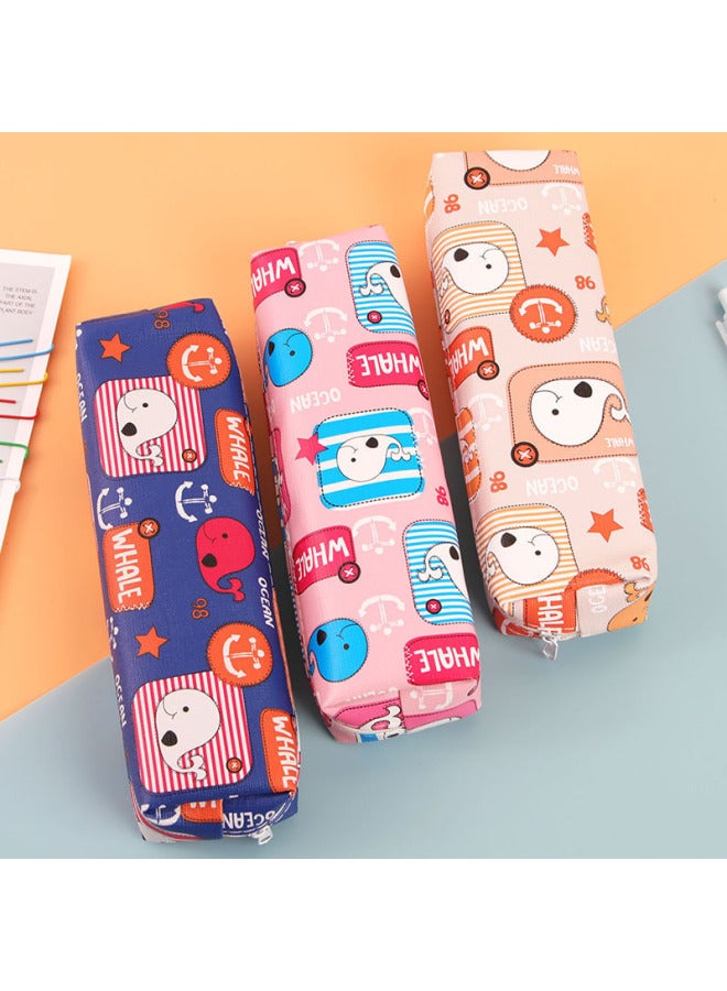 HELPS Korean Cartoon Cute Leather Pencil Bag Children's Small Gift Zipper Stationery Bag Student Creative Stationery Pencil Bag - Image 4