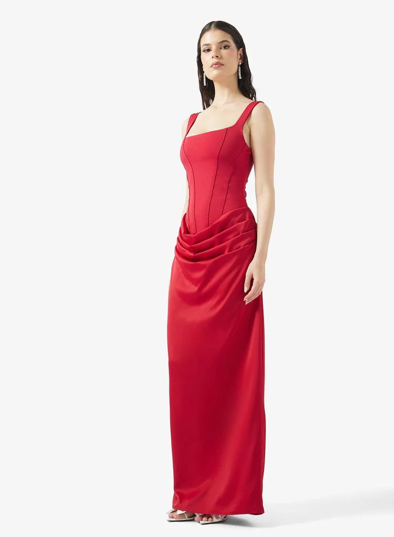 Ginger Corset Bodice Ruched Bodycon Dress