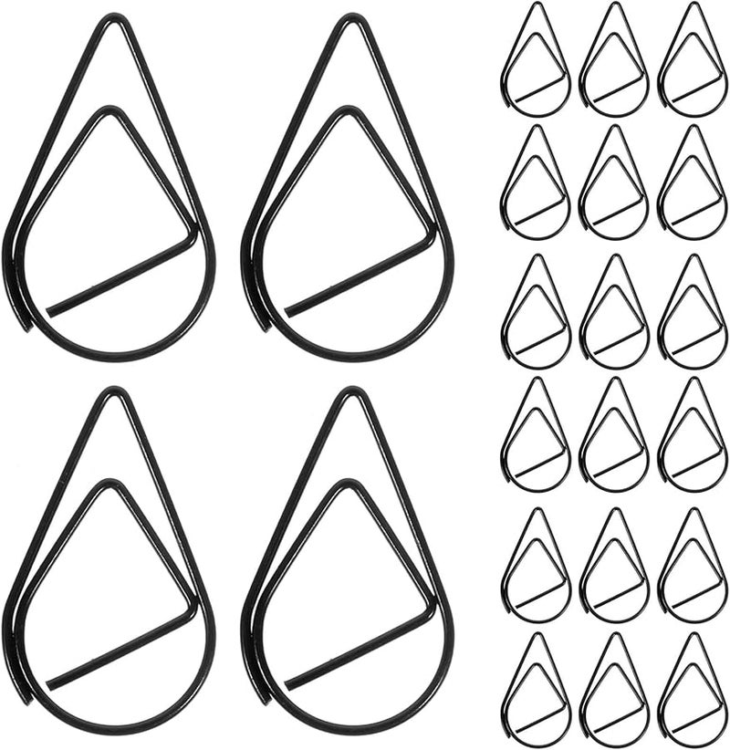 Small Black Metal Paper Clips 0 8mm Drop Shaped 100pcs For Office School Organization - Image 1