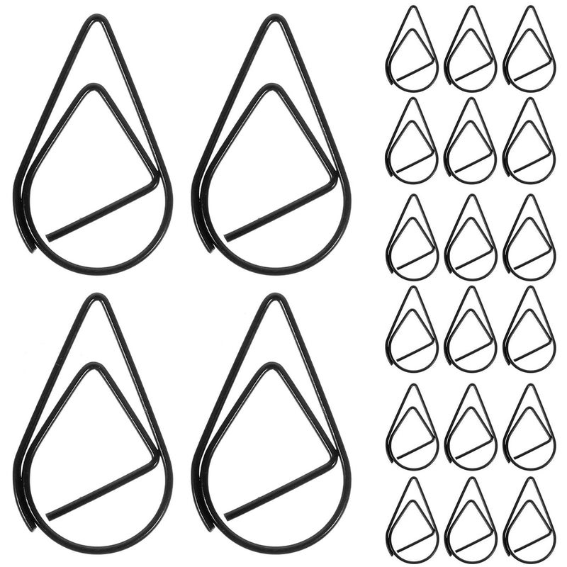 Small Black Metal Paper Clips 0 8mm Drop Shaped 100pcs For Office School Organization - Image 2
